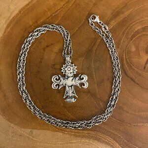 RETIRED James Avery La Primavera Cross Necklace, Sterling Silver